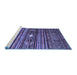 Sideview of Machine Washable Abstract Blue Contemporary Rug, wshcon971blu