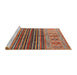 Serging Thickness of Machine Washable Contemporary Orange Brown Rug, wshcon972