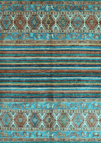 Abstract Light Blue Contemporary Rug, con972lblu