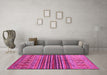 Machine Washable Abstract Pink Contemporary Rug in a Living Room, wshcon972pnk