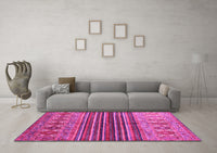 Machine Washable Abstract Pink Contemporary Rug, wshcon972pnk