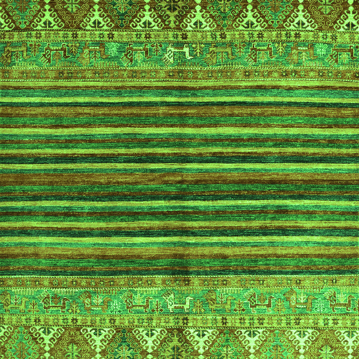 Serging Thickness of Machine Washable Abstract Green Contemporary Area Rugs, wshcon972grn