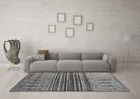 Machine Washable Abstract Gray Contemporary Rug, wshcon972gry