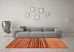 Machine Washable Abstract Orange Contemporary Area Rugs in a Living Room, wshcon972org