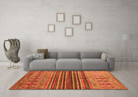 Machine Washable Abstract Orange Contemporary Rug, wshcon972org