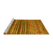 Sideview of Machine Washable Abstract Yellow Contemporary Rug, wshcon972yw