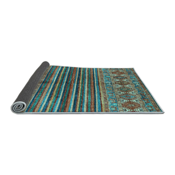 Sideview of Abstract Light Blue Contemporary Rug, con972lblu