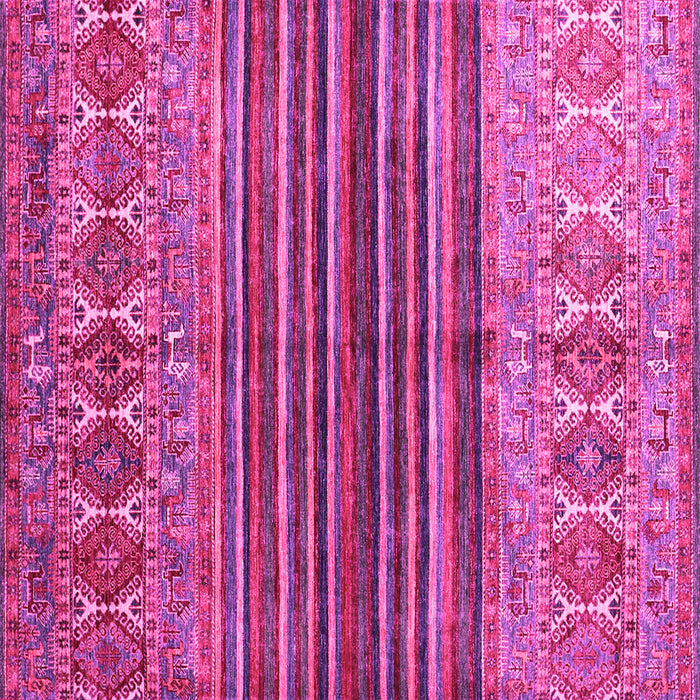 Square Machine Washable Abstract Pink Contemporary Rug, wshcon972pnk