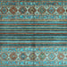 Square Machine Washable Abstract Light Blue Contemporary Rug, wshcon972lblu