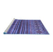 Sideview of Machine Washable Abstract Blue Contemporary Rug, wshcon972blu