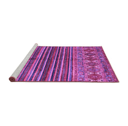 Sideview of Machine Washable Abstract Purple Contemporary Area Rugs, wshcon972pur