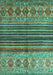 Machine Washable Abstract Turquoise Contemporary Area Rugs, wshcon972turq