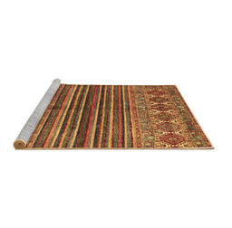 Sideview of Machine Washable Abstract Brown Contemporary Rug, wshcon972brn