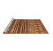 Sideview of Machine Washable Abstract Brown Contemporary Rug, wshcon972brn