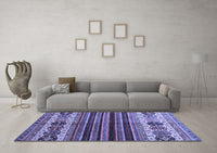 Machine Washable Abstract Blue Contemporary Rug, wshcon973blu