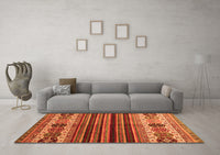 Machine Washable Abstract Orange Contemporary Rug, wshcon973org