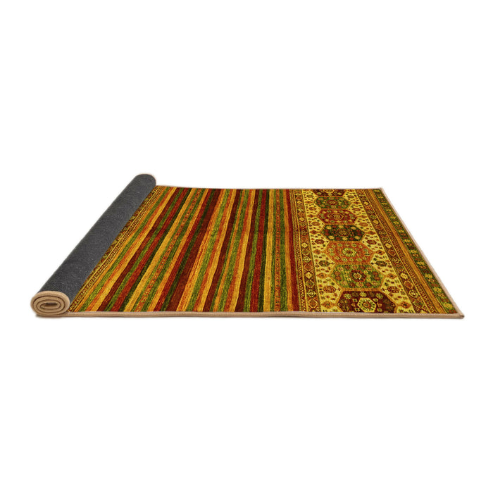 Sideview of Abstract Yellow Contemporary Rug, con973yw