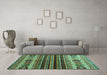 Machine Washable Abstract Turquoise Contemporary Area Rugs in a Living Room,, wshcon973turq