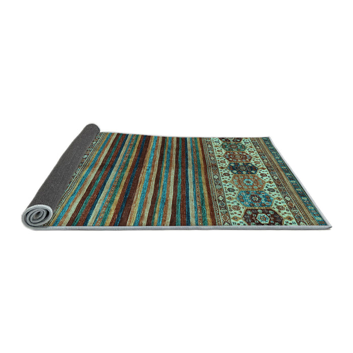 Sideview of Abstract Light Blue Contemporary Rug, con973lblu