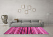 Machine Washable Abstract Pink Contemporary Rug in a Living Room, wshcon973pnk