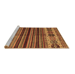 Sideview of Machine Washable Abstract Brown Contemporary Rug, wshcon973brn