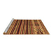 Sideview of Machine Washable Abstract Brown Contemporary Rug, wshcon973brn