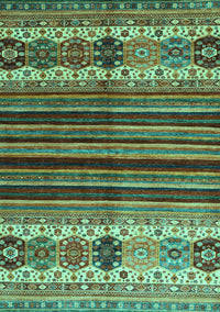 Abstract Turquoise Contemporary Rug, con973turq