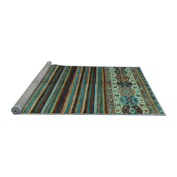 Sideview of Machine Washable Abstract Light Blue Contemporary Rug, wshcon973lblu