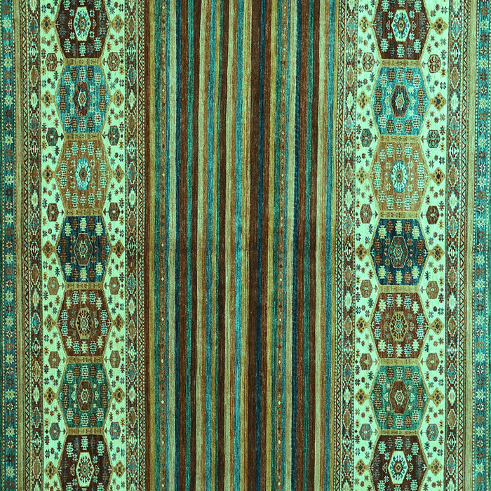 Square Abstract Turquoise Contemporary Rug, con973turq