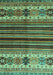 Machine Washable Abstract Turquoise Contemporary Area Rugs, wshcon973turq