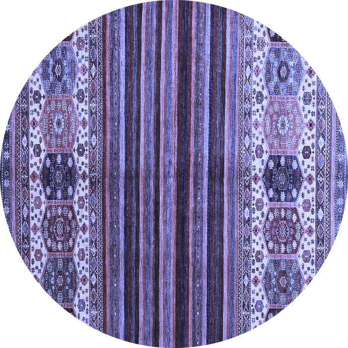 Round Machine Washable Abstract Blue Contemporary Rug, wshcon973blu