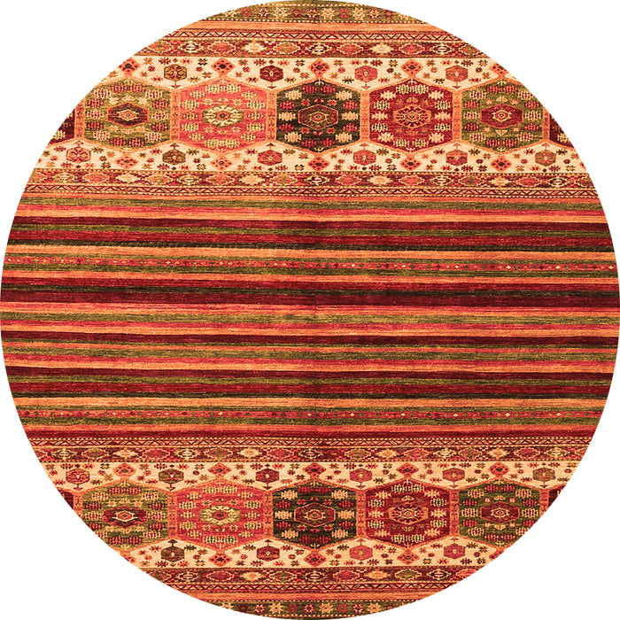 Square Abstract Orange Contemporary Rug, con973org