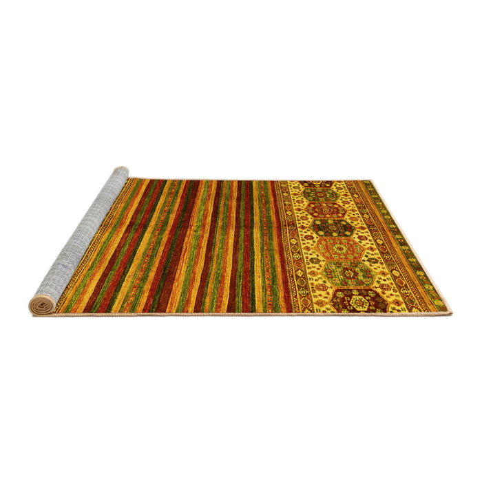 Sideview of Machine Washable Abstract Yellow Contemporary Rug, wshcon973yw