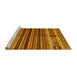 Sideview of Machine Washable Abstract Yellow Contemporary Rug, wshcon973yw