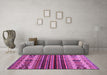 Machine Washable Abstract Purple Contemporary Area Rugs in a Living Room, wshcon973pur