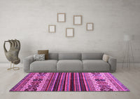 Machine Washable Abstract Purple Contemporary Rug, wshcon973pur