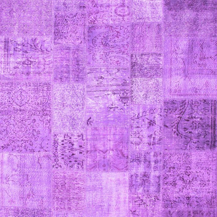 Machine Washable Patchwork Purple Transitional Area Rugs, wshcon974pur