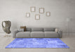 Machine Washable Patchwork Blue Transitional Rug in a Living Room, wshcon974blu
