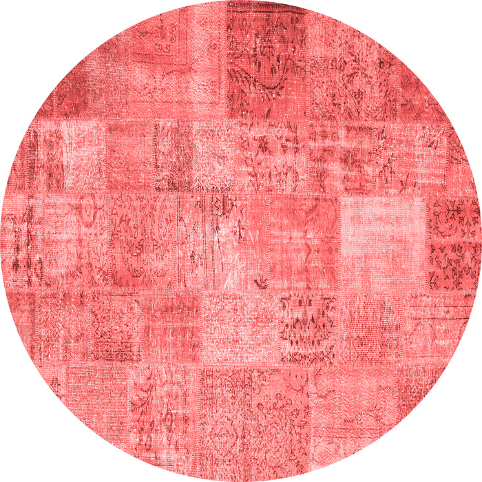 Machine Washable Patchwork Red Transitional Rug, wshcon974red