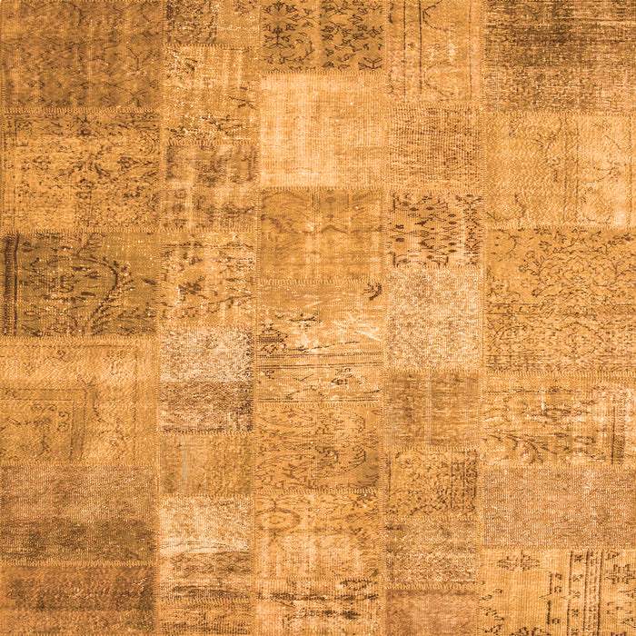 Serging Thickness of Patchwork Orange Transitional Rug, con974org