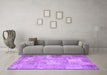 Machine Washable Patchwork Purple Transitional Area Rugs in a Living Room, wshcon974pur