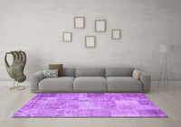 Machine Washable Patchwork Purple Transitional Rug, wshcon974pur