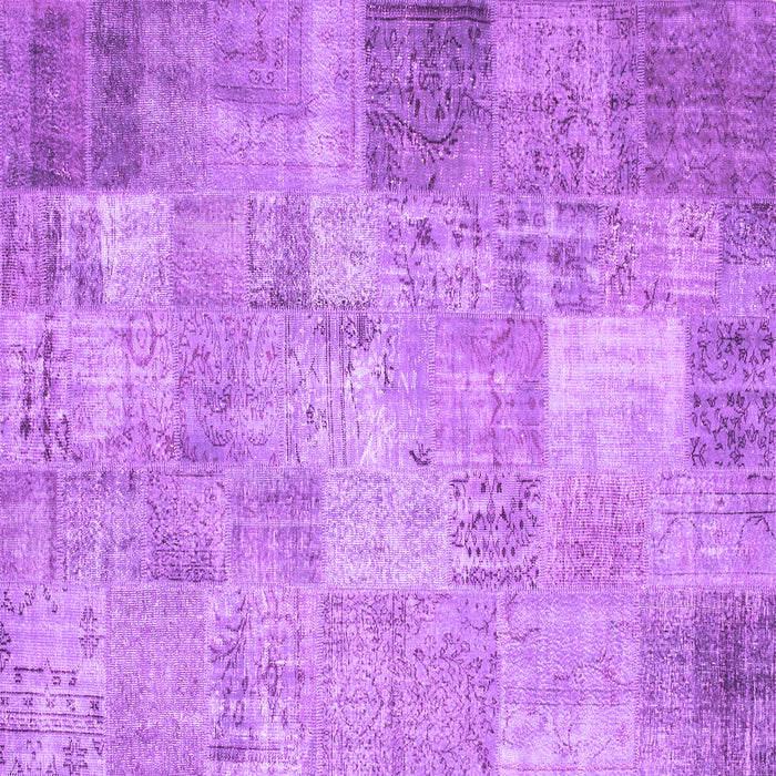 Square Patchwork Purple Transitional Rug, con974pur
