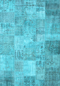 Patchwork Light Blue Transitional Rug, con974lblu