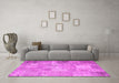 Machine Washable Patchwork Pink Transitional Rug in a Living Room, wshcon974pnk