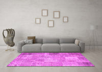 Machine Washable Patchwork Pink Transitional Rug, wshcon974pnk