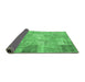 Sideview of Patchwork Emerald Green Transitional Rug, con974emgrn