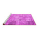 Sideview of Machine Washable Patchwork Pink Transitional Rug, wshcon974pnk