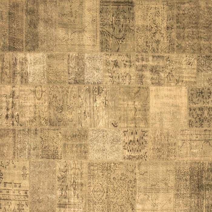 Square Patchwork Brown Transitional Rug, con974brn