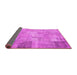 Sideview of Patchwork Pink Transitional Rug, con974pnk